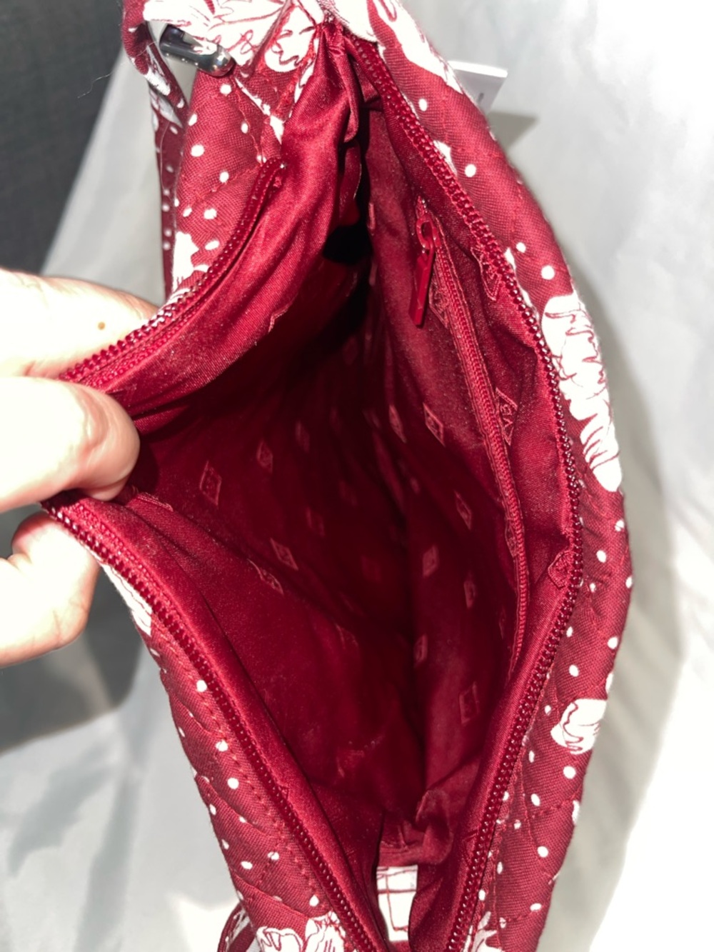 Vera Bradley Crimson Floral Crossbody Bag - Maroon & White - Picture 6 of 10
